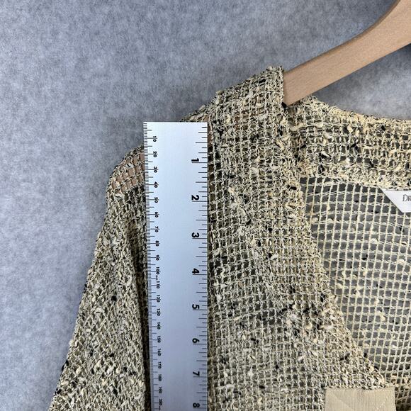 Draper's & Damon's Sweater Womens Size PL Cream Black Crochet Cardigan 2-Button - Picture 13 of 16